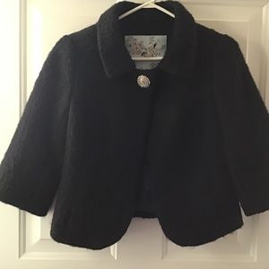 TABITHA ANTHROPOLOGIE BLACK MOHAIR JACKET. 0.